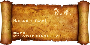 Wambach Abod névjegykártya
